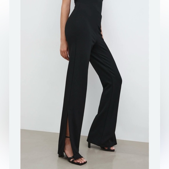 NWT Marcella Pearson Black Split Seam Trouser Pants, Ponte Fabric, Flare Leg, XS - Picture 14 of 15